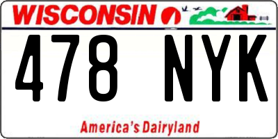 WI license plate 478NYK