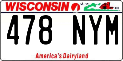 WI license plate 478NYM