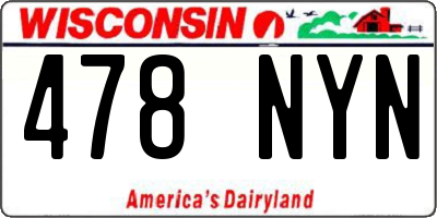 WI license plate 478NYN