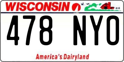 WI license plate 478NYO