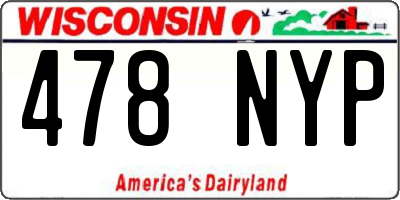 WI license plate 478NYP