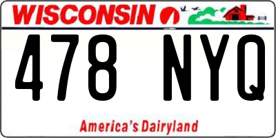 WI license plate 478NYQ