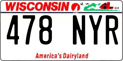 WI license plate 478NYR