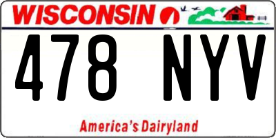 WI license plate 478NYV