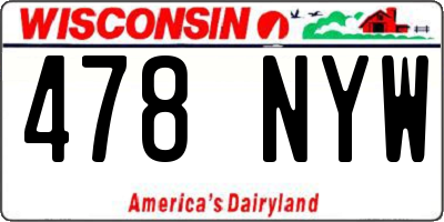 WI license plate 478NYW