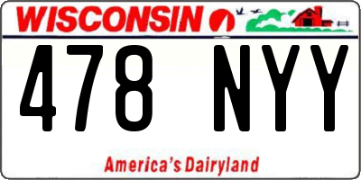 WI license plate 478NYY