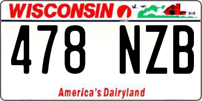 WI license plate 478NZB