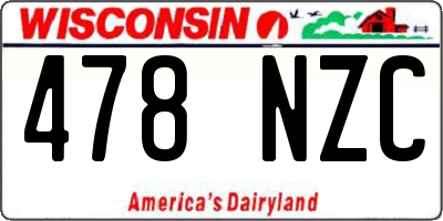 WI license plate 478NZC