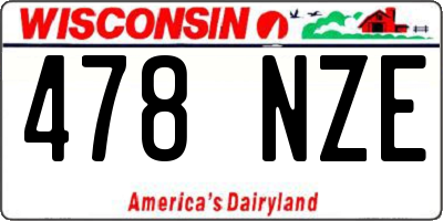 WI license plate 478NZE