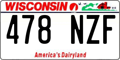 WI license plate 478NZF