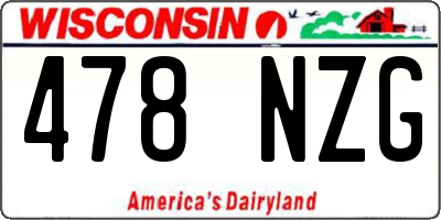 WI license plate 478NZG