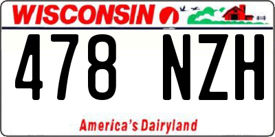 WI license plate 478NZH