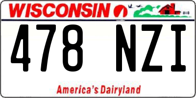 WI license plate 478NZI