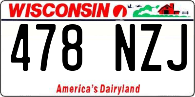 WI license plate 478NZJ
