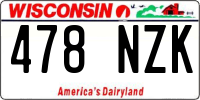 WI license plate 478NZK