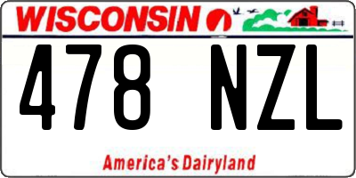 WI license plate 478NZL