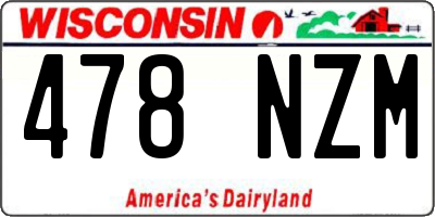 WI license plate 478NZM