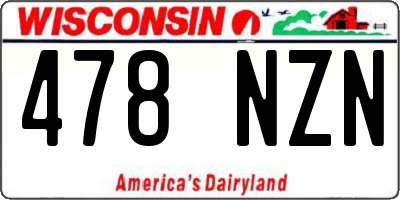WI license plate 478NZN