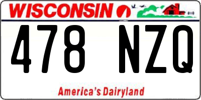 WI license plate 478NZQ
