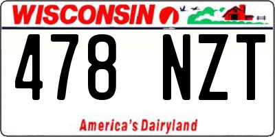 WI license plate 478NZT