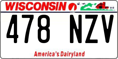 WI license plate 478NZV