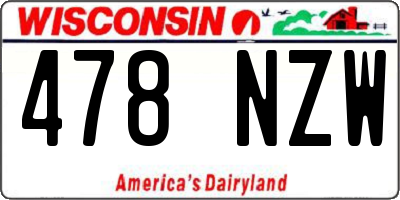 WI license plate 478NZW
