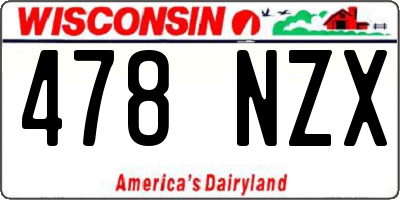 WI license plate 478NZX