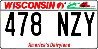 WI license plate 478NZY