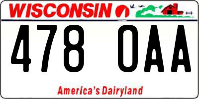 WI license plate 478OAA