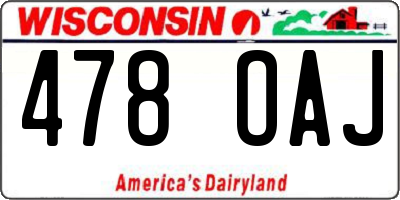 WI license plate 478OAJ