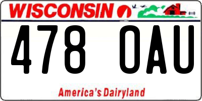 WI license plate 478OAU