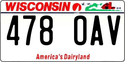 WI license plate 478OAV