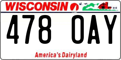 WI license plate 478OAY