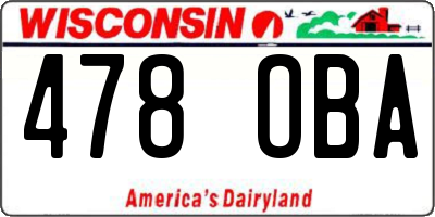 WI license plate 478OBA