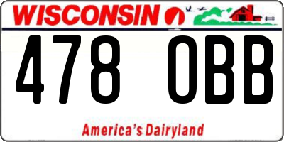WI license plate 478OBB