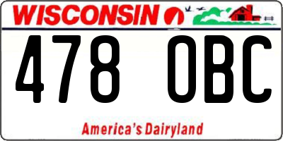 WI license plate 478OBC