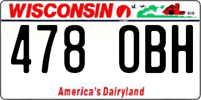 WI license plate 478OBH