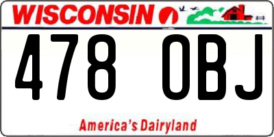 WI license plate 478OBJ