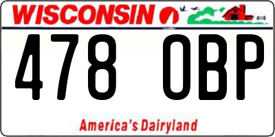 WI license plate 478OBP