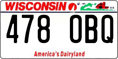 WI license plate 478OBQ