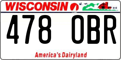 WI license plate 478OBR