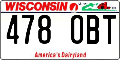 WI license plate 478OBT