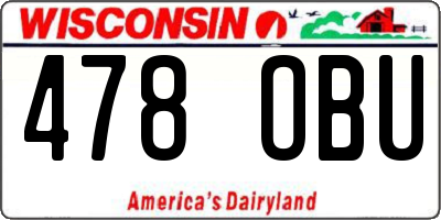 WI license plate 478OBU