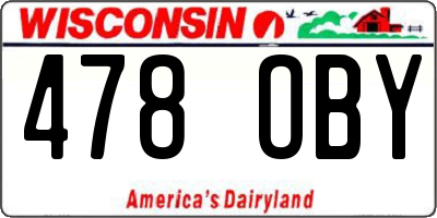 WI license plate 478OBY