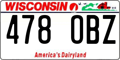 WI license plate 478OBZ