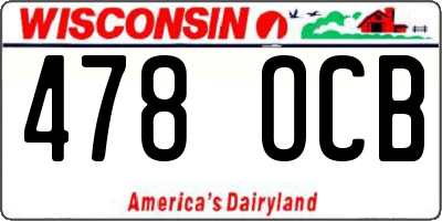 WI license plate 478OCB