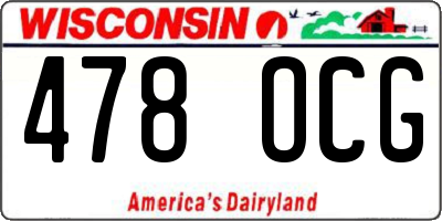 WI license plate 478OCG