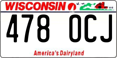 WI license plate 478OCJ