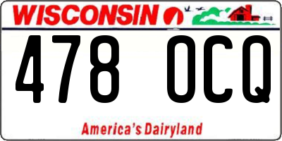 WI license plate 478OCQ