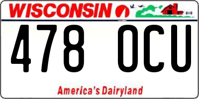 WI license plate 478OCU